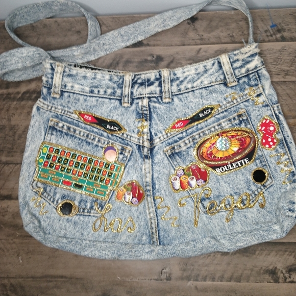 Handmade Vintage Guess Stonewash Denim Shoulder Bag - Picture 2 of 3